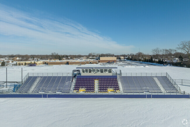 Football stand at De La Salle Collegiate High School.