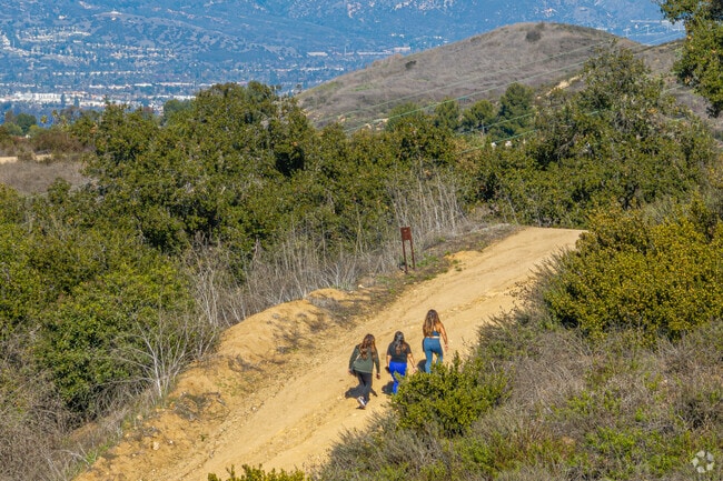 Hikers can reach the top of one of the steep canyon trails at Summitridge Park, Diamond Bar.