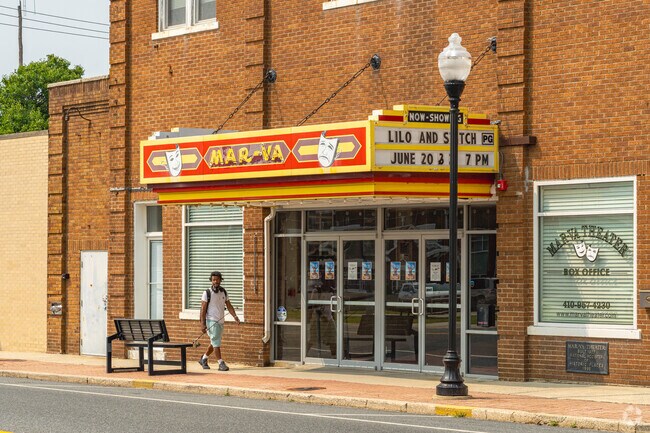 Make sure to check the marquee at Mar-Va Theater as you drive by in Pocomoke City.