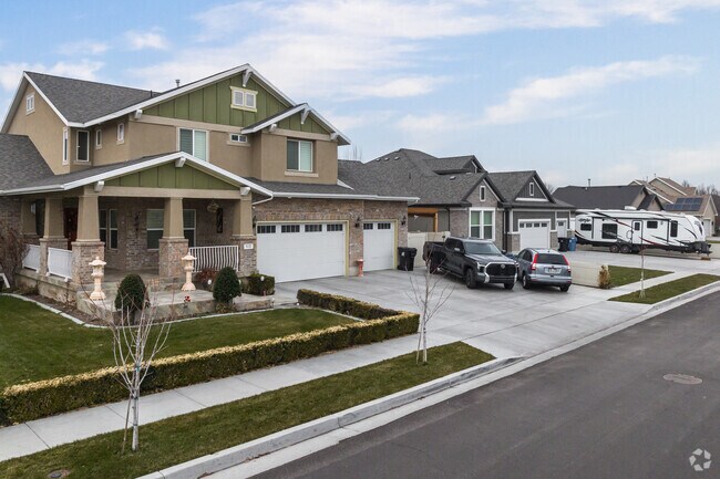 This street in Taylorsville has large, new homes with custom details.