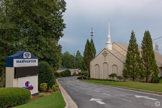An entry/wide shot for Harvester Christian Academy.