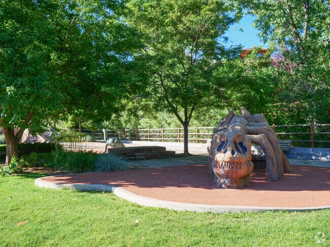 Parents can take their kids to the Discovery Park play area for the dinosaur fun.
