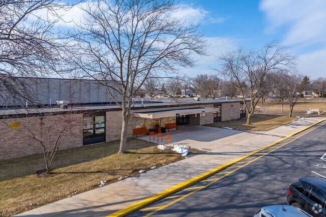 The entry of Edgewood Elementary School in the Greenfield neighborhood.