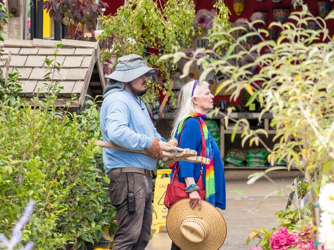 A local picking out some plants in the Alladin Nursery located in the Amesti area.