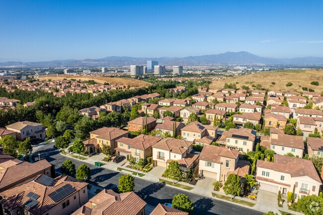 An elevated view of Laguna Altura shows its close proximity to Irvine Spectrum.