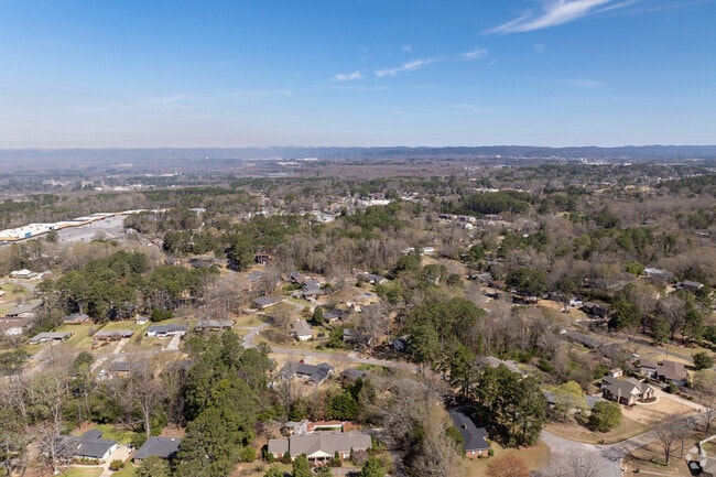 Much of the residential area of Rainbow City has dense tree growth.