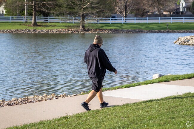 Enjoy a stroll along the lakes in Bradford-Sterling Farms.