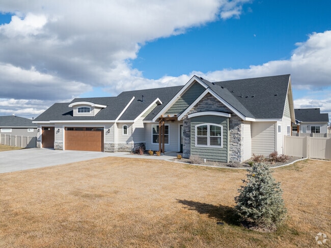 Contemporary ranch layouts with three car garages on large lots can be found in the north side of Middleton.