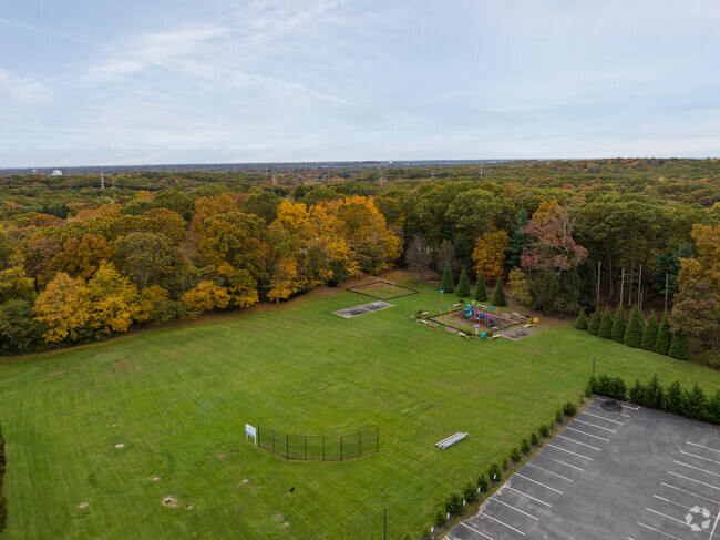 The playground and field behind Madonna Heights School.