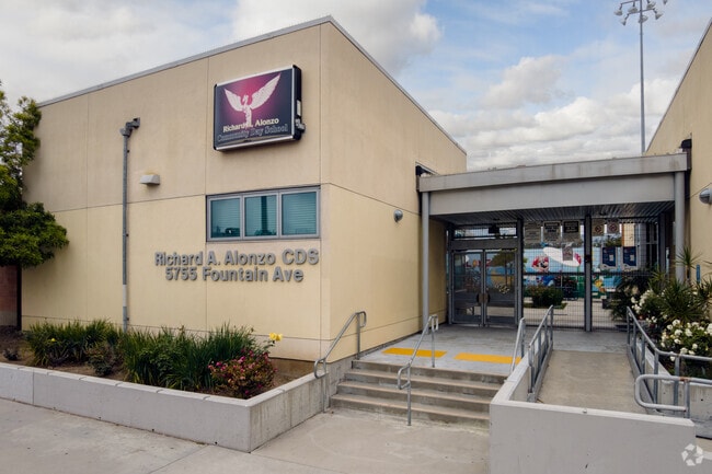 Entrance to school Richard A. Alonzo Community Day School in Los Angeles.
