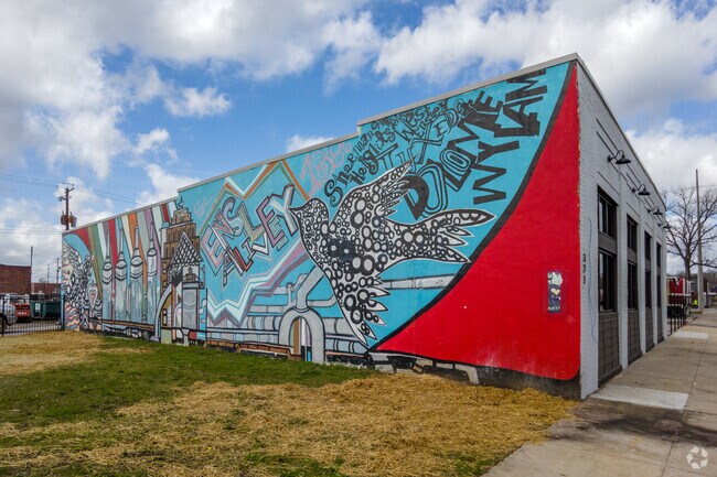Wall artwork in the downtown area of Ensley captures the town's rich history.