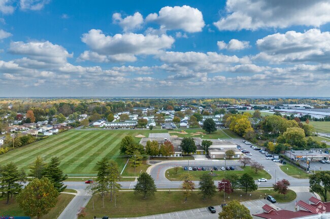 An overview of Cassady Alternative Elementary School within residential Columbus, OH.