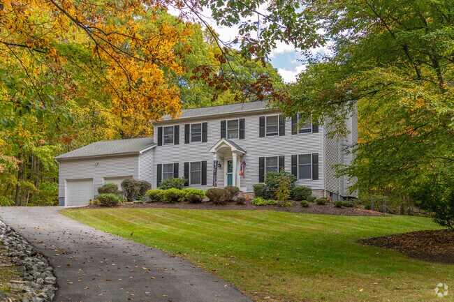 Colonial style homes are common in neighborhoods in Hardyston.