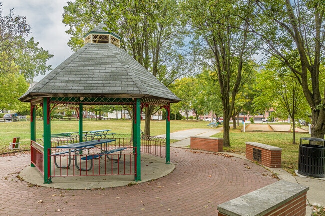 Picnic pavilion at Edna Balz Lacy Park in Indianapolis, Indiana.