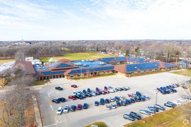 Grayslake Middle School has a large parking lot for teachers.