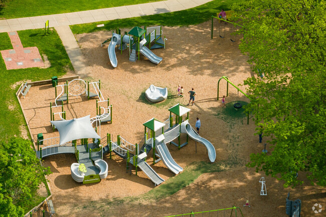 Hamilton Elementary features a large playground for students.