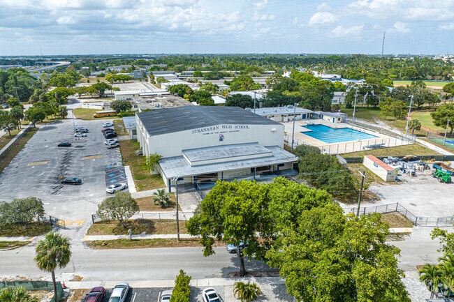 The entrance of Stranahan High School welcomes students with school spirit.