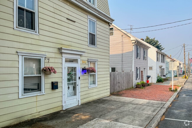 Observe the colonial style homes on Main Street in Shiremanstown.