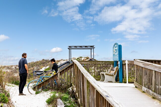 Ride your bike to beach access in St Augustine Beach.