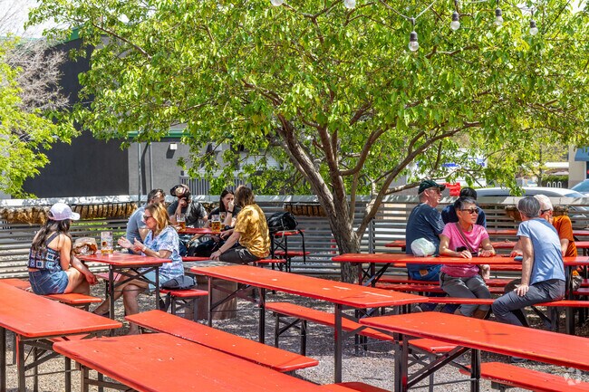 Catch up with friends on the patio at Zwei Brewing Co. near Ridgewood Hills.