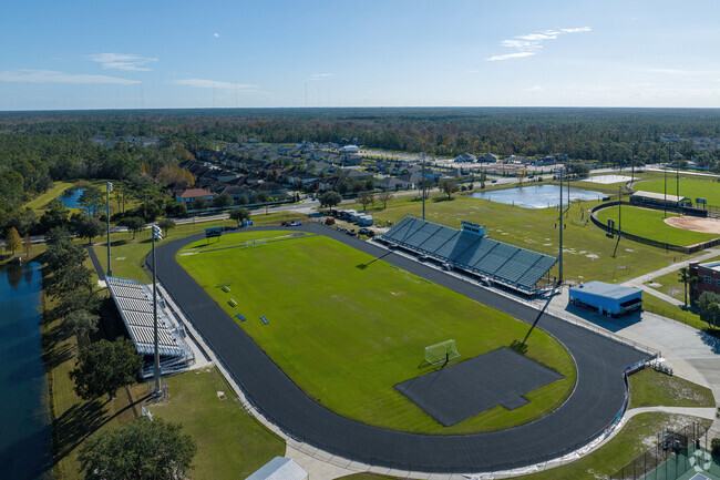 On the northeast side of campus, Hagerty High School boasts a large track and field.