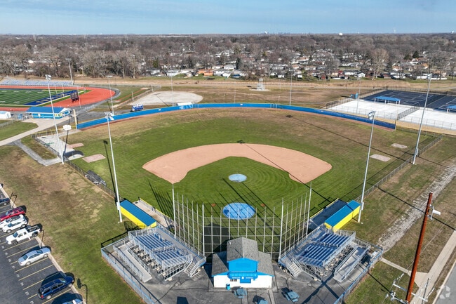 Highland Highschool has a beautiful baseball field.