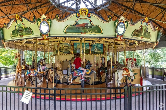 Union Park is famous for the huge and historic carousel in the center of the park.