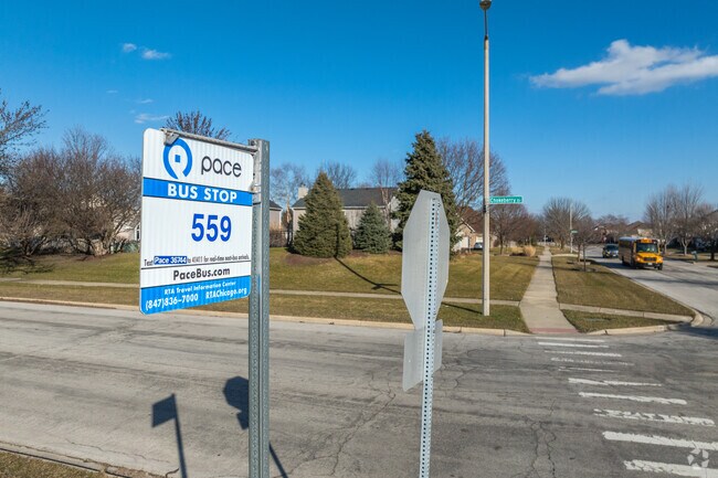 Convenient bus stops can be found scattered around West Bolingbrook.