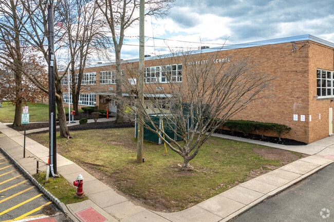 The main building at Bound Brook, NJ's Lafayette Elementary School.