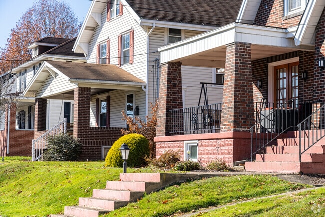 A close-up of the porches on these homes.