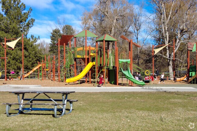 The playground in Sterne Park is a popular destination for play dates and meet-ups.