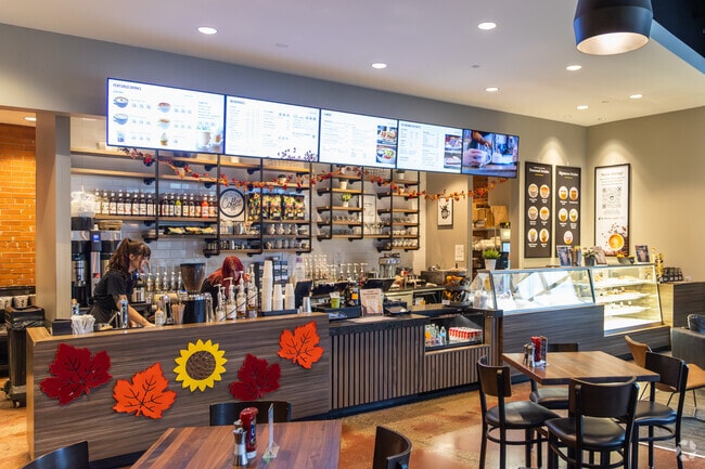 Crescendo Coffee and More in Lincolnshire serves coffee and offers a full menu.