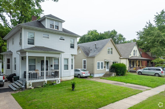 This row of homes in Vinegar Hill shows the variety of home styles in the neighborhood.