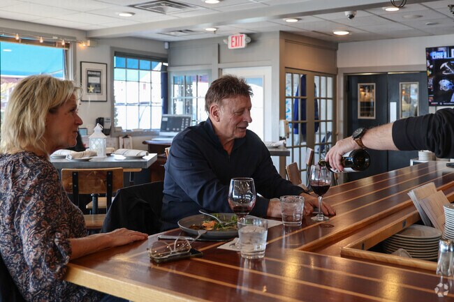 Cheers to the delicious food at the Landing Restaurant in Marblehead.