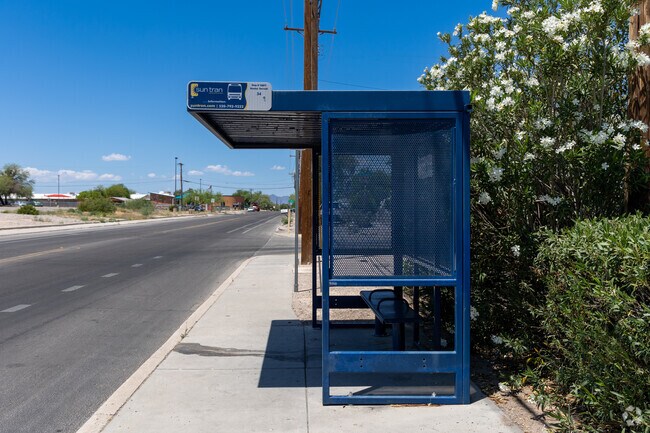 Sun Tran bus stops are found throughout the borders of Old Fort Lowell.