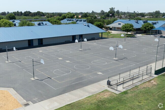 The basketball courts at Cesar Chavez Elementary School in Madera.