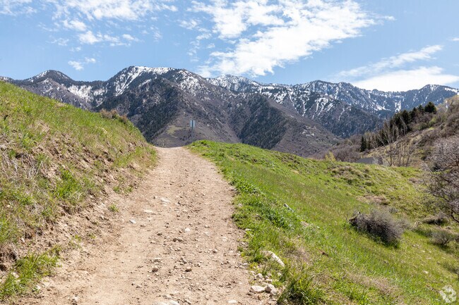 There are breathtaking mountain views along the Dimple Dell Regional Park Trail, Sandy, UT.