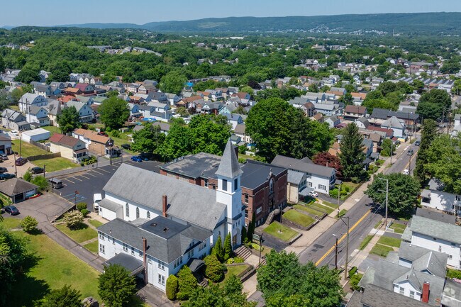 Wilkes-Barre Mennonite School is perched high on hills overlooking the Moosic Mountains.