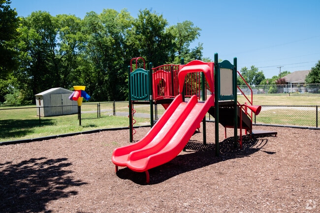 playground has two slides in DuPont Elementary School, Tennessee.