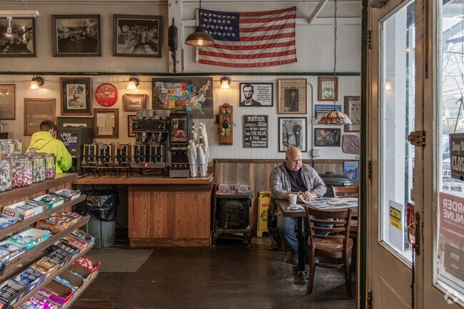Grab a coffee and catch up on the news at the Newtown General Store in Newtown.