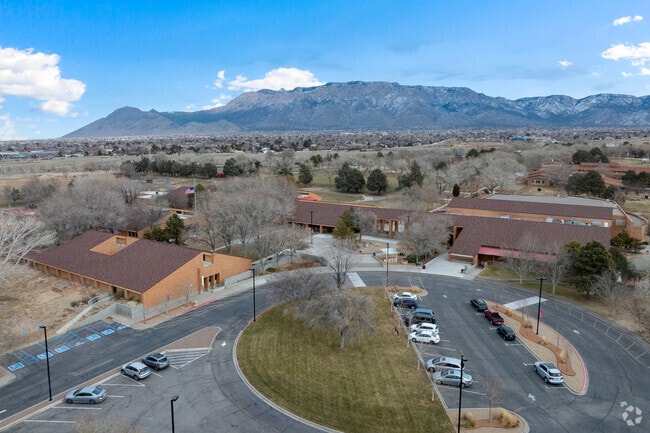 Mountain views at Albuquerque Academy.