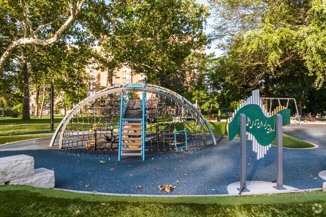 Thompson Park has a fun playground for the kids.
