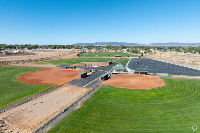 Baseball diamonds in Parowan draw families for weekend sports and recreation.