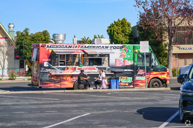 Taco trucks line up in different parts of the neighborhood in Millbrae.