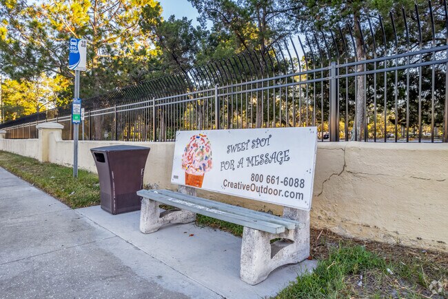 Local bus stops can be found throughout the Bay Pines neighborhood.