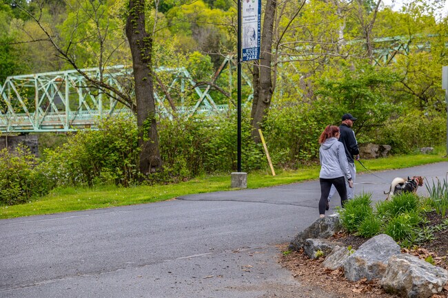 Stretch your legs along the walking paths on the D&L Canal Trail in West Easton.