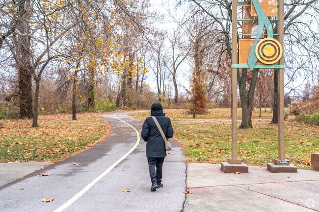 There is a trail for walking in North Riverfront Park near the Riverview neighborhood.