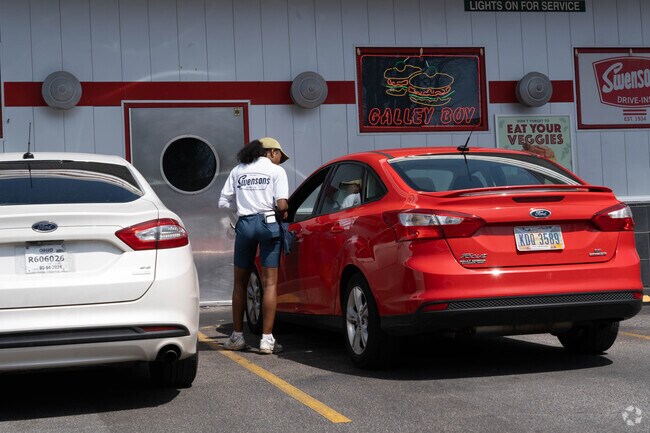Residents of Wallhaven enjoy lunch to go at Swensons Drive-In.