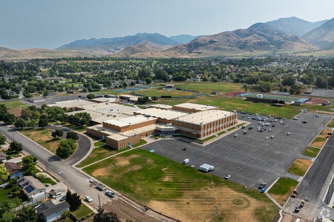 Sky View High School is surrounded by the Wasatch Mountains.