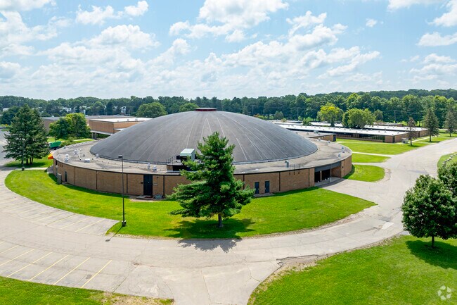 A domed auditorium can be found on the west side of Middle School at Parkside in Jackson.